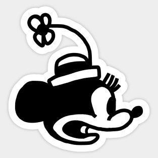 Steamboat Willie 1928 Cartoon Girl Mouse Portrait Sticker